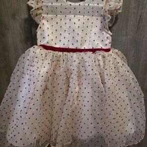 Blueberi Boulevard Sparkling White and Red Kids Dress